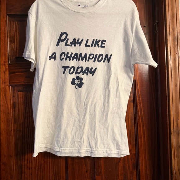 Champion Notre Dame White Graphic T-Shirt - Picture 1 of 4